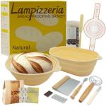 LAMPIZZERIA Silicone Proofing Basket Set Round & Oval - D'ita Collapsible Bread Banneton with Tools (Non-Stick, Easy Clean) Complete Baking Gift Kit Bread Proofing for Home Bakers