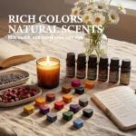 FUHITIM Soy Candle Wax Kit for Candle Making 10 lbs Bag, Premium Natural Soy Wax Flakes, No additives and Pure, 100 Cotton Candle Wicks, Fragrance Oils, Dried Flowers & Pigment Colors