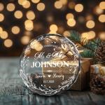 Fastpeace Personalized First Christmas Married Ornament 2026- Custom Name Date Gift, Mr and Mrs Custom Wedding Ornament for Newlyweds, First Christmas as Married Couple Keepsake