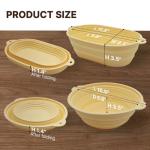 LAMPIZZERIA Silicone Proofing Basket Set Round & Oval - D'ita Collapsible Bread Banneton with Tools (Non-Stick, Easy Clean) Complete Baking Gift Kit Bread Proofing for Home Bakers
