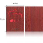 Creawoo Handmade Walnut Wood Love Greeting Card with Unique Gift Card Box The Best Valentine's Day, Anniversary Birthday Gift Idea Card for Her, Him, Wife, Husband