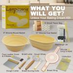 LAMPIZZERIA Silicone Proofing Basket Set Round & Oval - D'ita Collapsible Bread Banneton with Tools (Non-Stick, Easy Clean) Complete Baking Gift Kit Bread Proofing for Home Bakers