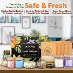 ASH & HARRY Premium Soy Candle Making Kit for Adults, Complete Gift Set with 10 Premium Tins & Jars, DIY Starter Candle Making Supplies, Perfect Home Decorations Holiday Gift Which Makes 10 Candles