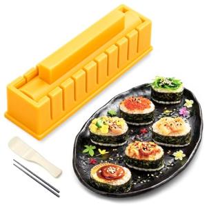 Sushi Maker – DIY Sushi Making Kit with Chopsticks, Thickened & Extended Sushi Mold Design for Easy Low-Fat Round Rolls, Perfect for Family, Parties & Cooking Classes, Ideal Gift for Food Lovers