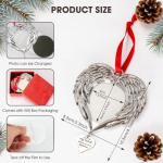 Memorial Christmas Angel Wings Photo Ornaments 2025 Sympathy Gifts for Loss of Loved One - Personalized Angel Wings Picture Frame Ornament for Christmas in Heaven Tree Decor