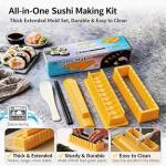 Sushi Maker – DIY Sushi Making Kit with Chopsticks, Thickened & Extended Sushi Mold Design for Easy Low-Fat Round Rolls, Perfect for Family, Parties & Cooking Classes, Ideal Gift for Food Lovers