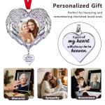 Memorial Christmas Angel Wings Photo Ornaments 2025 Sympathy Gifts for Loss of Loved One - Personalized Angel Wings Picture Frame Ornament for Christmas in Heaven Tree Decor