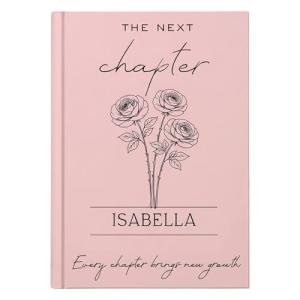 HHLYN14 Personalized College Graduate Gift, The Next Chapter Journal, Custom Name Flower Notebook, University Senior Class of 2026 Keepsake, Floral Graduation Memory Book for Her