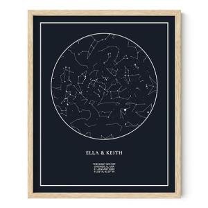 Haus and Hues Custom Star Map Poster with Frame - Personalized Night Sky Celestial Print - Unique Mother's Day Gift or for Wedding, Newlyweds, Anniversary, Birthdays, Engagements - Gift for Her