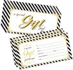 PLIGREAT Blank Gift Certificate Cards with Envelopes Phnom Penh Blank Vouchers Cards Black White Stripes Business Certificate Cards for Spa Beauty Salon Customer Gift Card, 6.63"x3.34", 40 Pack