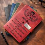 WANDER PRINTS Personalized Leather Notebook Set - Graduation Keepsake Journal with Pen, Custom Name Congrats Grad Gift Idea, Class of 2026 Memory Book, Senior Celebration - Behind You All Memories Congrats Grad