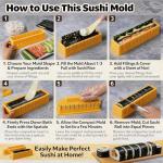 Sushi Maker – DIY Sushi Making Kit with Chopsticks, Thickened & Extended Sushi Mold Design for Easy Low-Fat Round Rolls, Perfect for Family, Parties & Cooking Classes, Ideal Gift for Food Lovers