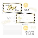 PLIGREAT Blank Gift Certificate Cards with Envelopes Phnom Penh Blank Vouchers Cards Black White Stripes Business Certificate Cards for Spa Beauty Salon Customer Gift Card, 6.63"x3.34", 40 Pack
