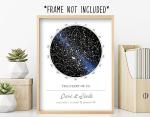 Custom Star Map - Personalized (Multiple Sizes - Unframed Print, Star Constellation Wall Art, Great Gift - Special Occasion, Engagement, Wedding, Birthday, Anniversary)