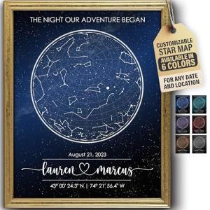 Custom Star Map Art Print - Fully Personalized (Your Details, Size, Color, Framing) | Gift for Mother's Day | Romantic Gift Husband | Paper Anniversary for Men | Special Ocassions (e.g. Wedding, Birthday, etc)