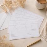 Paper 'n Such Gift Certificates for Business - Set of 25 with Envelopes -Spa, Salon, Restaurants, Custom Client Vouchers for Birthday, Work-Heavyweight Card Stock - Light Pink