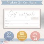 Paper 'n Such Gift Certificates for Business - Set of 25 with Envelopes -Spa, Salon, Restaurants, Custom Client Vouchers for Birthday, Work-Heavyweight Card Stock - Light Pink
