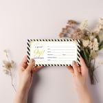 PLIGREAT Blank Gift Certificate Cards with Envelopes Phnom Penh Blank Vouchers Cards Black White Stripes Business Certificate Cards for Spa Beauty Salon Customer Gift Card, 6.63"x3.34", 40 Pack