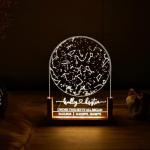 MINIBON Custom Star Map for Anniversary Couples | Personalized Night Light Plaque | Constellation Map for Specific Date - Where we met, First Date | Customized Couple Gifts