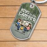 Keys To The Camper - Personalized Camping Keychain With Custom Name, Gift For Camping Couple, Husband, Wife, Camper Van Lovers, Road Trip Keepsake, RV Accessories, Outdoorsy Travel Gift Idea