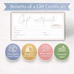 Paper 'n Such Gift Certificates for Business - Set of 25 with Envelopes -Spa, Salon, Restaurants, Custom Client Vouchers for Birthday, Work-Heavyweight Card Stock - Light Pink