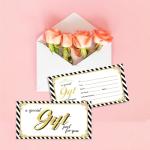 PLIGREAT Blank Gift Certificate Cards with Envelopes Phnom Penh Blank Vouchers Cards Black White Stripes Business Certificate Cards for Spa Beauty Salon Customer Gift Card, 6.63"x3.34", 40 Pack