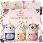 Moon Garden Candle Making Kit, Dessert Theme DIY Candle Kit for Adults, Fragrence Oils, Soy Wax Whip Cream and Toppings, The Complete Craft Set - Gift for All Loved Ones