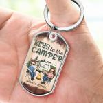 Keys To The Camper - Personalized Camping Keychain With Custom Name, Gift For Camping Couple, Husband, Wife, Camper Van Lovers, Road Trip Keepsake, RV Accessories, Outdoorsy Travel Gift Idea