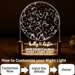 MINIBON Custom Star Map for Anniversary Couples | Personalized Night Light Plaque | Constellation Map for Specific Date - Where we met, First Date | Customized Couple Gifts