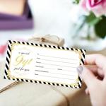 PLIGREAT Blank Gift Certificate Cards with Envelopes Phnom Penh Blank Vouchers Cards Black White Stripes Business Certificate Cards for Spa Beauty Salon Customer Gift Card, 6.63"x3.34", 40 Pack