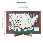 Wooden US National Parks Map Travel Tracker – 3-Layer Framed Wall Art with 70 Tree Pins, Stand, Marker & Gift Box – National Park Checklist Map, Holiday and Educational Geography Gift for Adventurers, Families & Outdoor Lovers, Perfect for RV, Home & Holiday Décor (Brown, 16.5 x 11")