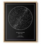 CELESTORY Custom Star Map Framed Canvas Night Sky Print Constellation Map Star Chart Gift Wall Art Poster Personalized Star Map for Specific Date Written in the Stars Paper Anniversary Personalized Gift - Pitch Black