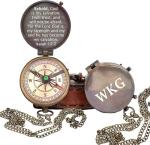 Personalized Compass, Custom Engraved Handmade Working Compass, Gifts for Men for Anniversary Fathers Day Christmas Birthday Valentines Day and Graduation Baptism