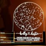 MINIBON Custom Star Map for Anniversary Couples | Personalized Night Light Plaque | Constellation Map for Specific Date - Where we met, First Date | Customized Couple Gifts