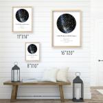 Personalized Star Map - Custom (Multiple Sizes - Unframed Print, Star Constellation Wall Art, Great Gift - Special Occasion, Engagement, Wedding, Birthday, Anniversary)