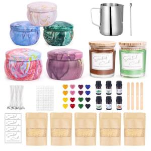 OFUN Candle Making Kit for Adults,Candle Making Supplies with Beewax, Fragrance Oil, Beeswax Dye Blocks, Melting Pot etc DIY Candle Craft Tools for Women Friend Family