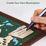 Wooden US National Parks Map Travel Tracker – 3-Layer Framed Wall Art with 70 Tree Pins, Stand, Marker & Gift Box – National Park Checklist Map, Holiday and Educational Geography Gift for Adventurers, Families & Outdoor Lovers, Perfect for RV, Home & Holiday Décor (Brown, 16.5 x 11")