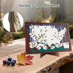 Wooden US National Parks Map Travel Tracker – 3-Layer Framed Wall Art with 70 Tree Pins, Stand, Marker & Gift Box – National Park Checklist Map, Holiday and Educational Geography Gift for Adventurers, Families & Outdoor Lovers, Perfect for RV, Home & Holiday Décor (Brown, 16.5 x 11")