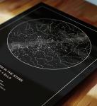 CELESTORY Custom Star Map Framed Canvas Night Sky Print Constellation Map Star Chart Gift Wall Art Poster Personalized Star Map for Specific Date Written in the Stars Paper Anniversary Personalized Gift - Pitch Black
