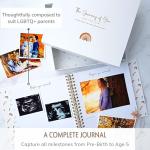 Baby Memory Book with Custom Photo Cover, Rainbow Baby Gift, 5 Year Milestone Journal, Gender Neutral Scrapbook Album, Archival Paper, 108 Pages, Boho Rainbow Personalized Keepsake, Expecting Mom Gift