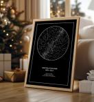 CELESTORY Custom Star Map Framed Canvas Night Sky Print Constellation Map Star Chart Gift Wall Art Poster Personalized Star Map for Specific Date Written in the Stars Paper Anniversary Personalized Gift - Pitch Black