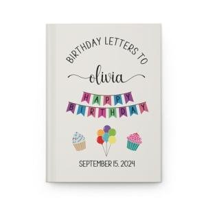 Hilis Personalized Birthday Keepsake Journal, Custom Birthday Memory Book. Gift for New Mom. Letters To My Son Daughter Notebook
