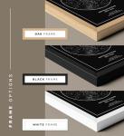 CELESTORY Custom Star Map Framed Canvas Night Sky Print Constellation Map Star Chart Gift Wall Art Poster Personalized Star Map for Specific Date Written in the Stars Paper Anniversary Personalized Gift - Pitch Black