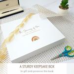 Baby Memory Book with Custom Photo Cover, Rainbow Baby Gift, 5 Year Milestone Journal, Gender Neutral Scrapbook Album, Archival Paper, 108 Pages, Boho Rainbow Personalized Keepsake, Expecting Mom Gift