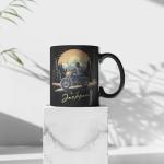 Personalized Motorcycle And Mountains Coffee Mug, Gift For Father Brother, Custom Name Scenic Black Cup, Gift For Adventure Lovers, Customized Biker Themed Ceramic Mug 11oz 15oz