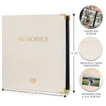 Beautiful Linen Photo Album For 4x6 Photos - Safely Holds Up To 500 Pictures of Unique Memories - The Perfect Large Photo Book To Store All Pictures of Treasured Family, Baby or Wedding Moments