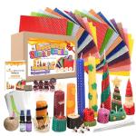 Beeswax Candle Making Kit for Adults & beginners 100% Pure Beeswax Candle Making Supplies with 20 Colorful Sheets, 8 Press-Out Molds, Glass Candle Holders & Complete Gift Supplies | Creative DIY Craft