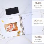 Baby Memory Book with Custom Photo Cover, Rainbow Baby Gift, 5 Year Milestone Journal, Gender Neutral Scrapbook Album, Archival Paper, 108 Pages, Boho Rainbow Personalized Keepsake, Expecting Mom Gift