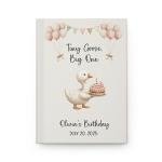 Hilis Custom One Silly Goose 1st Birthday Guest Book, Personalized Baby Boy or Girl Memory Keepsake Journal, A5 Hardcover Lined Notebook Gift D228A