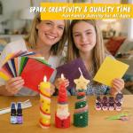 Beeswax Candle Making Kit for Adults & beginners 100% Pure Beeswax Candle Making Supplies with 20 Colorful Sheets, 8 Press-Out Molds, Glass Candle Holders & Complete Gift Supplies | Creative DIY Craft